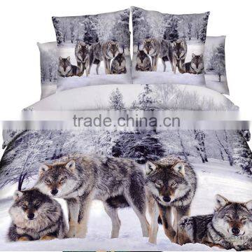 Wolf Printing Cotton Queen Sheet 3D Bed Cover Sets                        
                                                Quality Choice