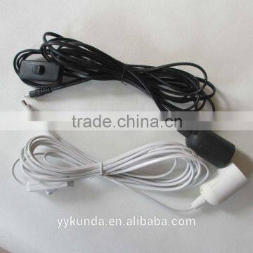 3.5mm dc connector power cable with switch and lamp holder for solar