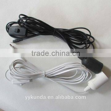 3.5mm dc Connector Power Cable With Switch and Lamp Holder for Solar