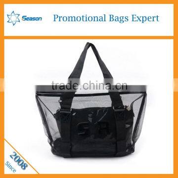 Wholesale mesh cosmetic bags transparent PVC beach bag