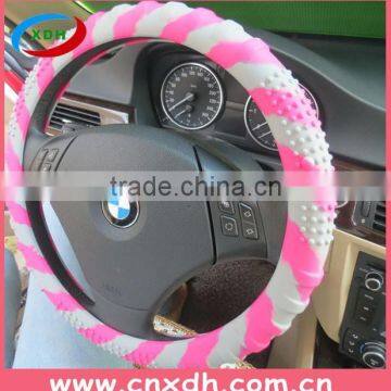 Heated silicone car pink steering wheel cover