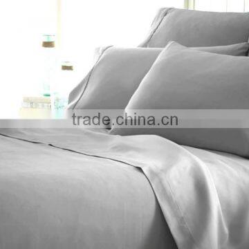 100% Stone Washed Linen 4 Piece Embroidered Solid Sheet Set