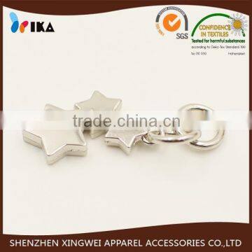 metal stars zipper puller for decoration