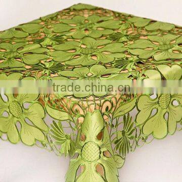 embroidery table cloth, polyester table cloth, flower table cloth