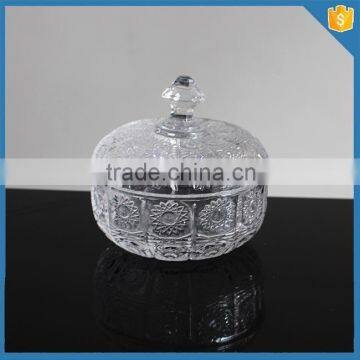 Popular design crystal glass sugar bowl with lid