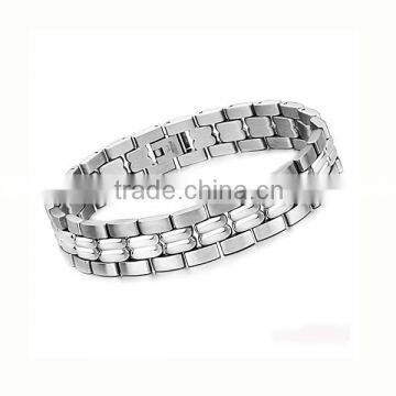 316L wide design chain link matt finish men's silver bracelet for men's wholesale (LB8014)