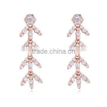 Mexican Vietnam Gold Jewelry 14K Long Gold Earring photo-3