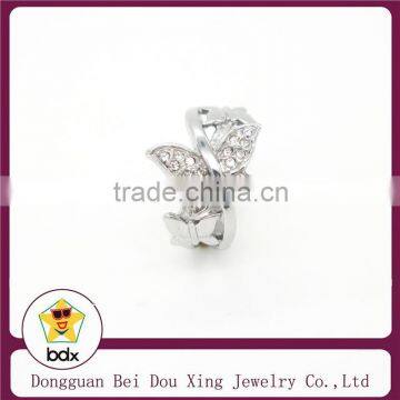 2015 Shiny and Sparkling Heart Sharp Rhinestone Stainless Steel Rings photo-2