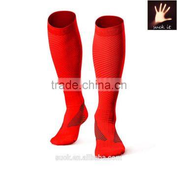 Mens Compression soccer Socks Running Marathon Football Socks red