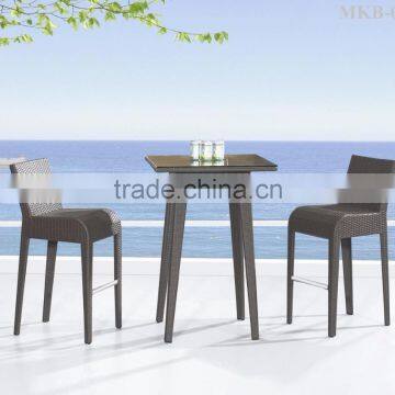 Poly Rattan bar set - High table and high chair - PVC Rattan Bar Furniture - Bar set