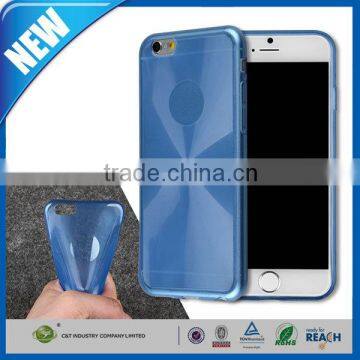 C&T Blue shiny soft clean crystal tpu case for iphone 6