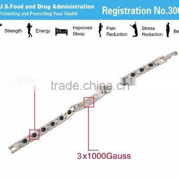 Noproblem P043 FDA Stainless Steel Magnetic Tourmaline Germanium Power Bracelet photo-4