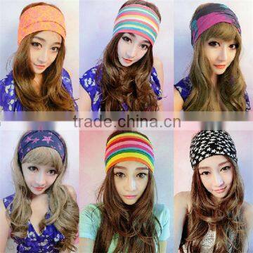 Sya colorful custom pattern fabric young fashion girl headband