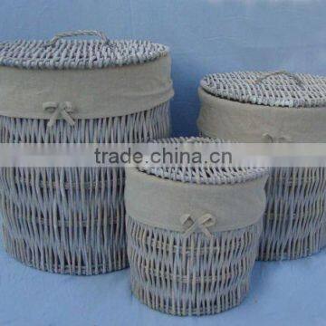 Round Natural Willow Basket with lid