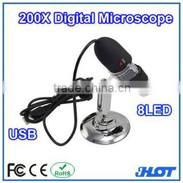 25-200 USB digital microscope with 8 Led lights