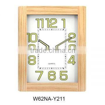 2016 funky wood material luminous photo frame type clock (12W62NA-Y211)