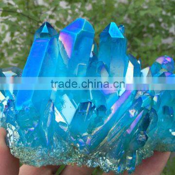 beautiful blue prism with pyramid end crystal cluster