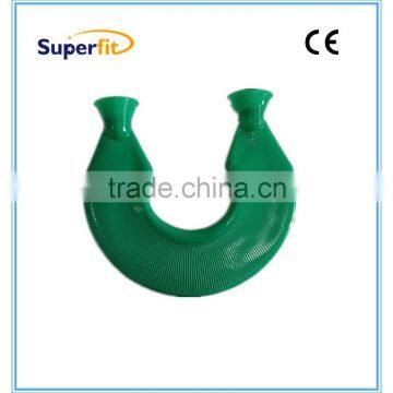 Good Cheap PVC green Hot Water Bottle U Shaped for Neck health care