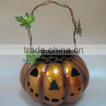 hanging metal pumpkin lamp for halloween decoration