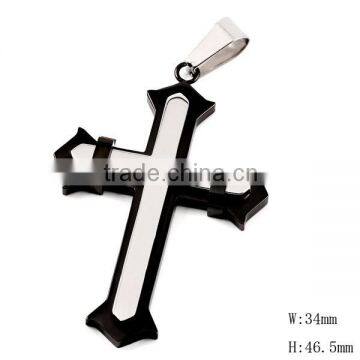 SRP0013 China Products Black & White Simple Design Latin Cross Pendant