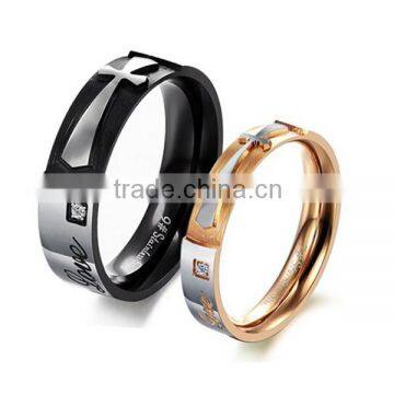SRR0016 Wedding Gift Stainless Steel Celtic Cross Couple Ring