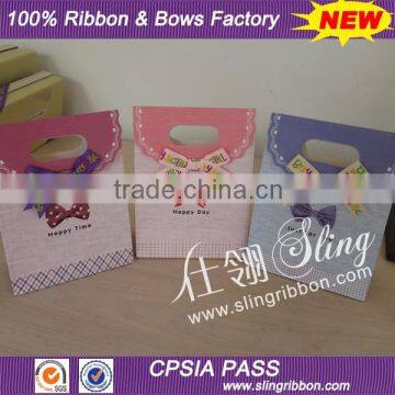 Custom Printed Ribbon Bow For Gift Packaging Bag