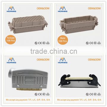 HDC HDD-108, A Whole Set Industrial Crimp Terminal Copper Alloy Side Entry 108 Pins Waterproof electrical plug connectors