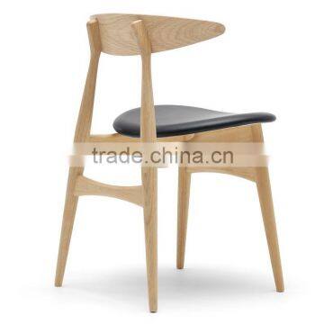 Modern Compact Solid Wood Leather Living Room Dining Chair photo-2