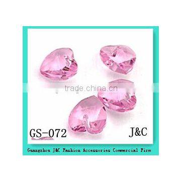 14mm pink heart shape crystal pendant