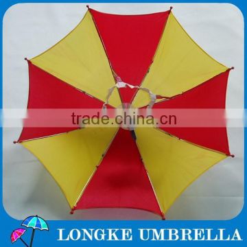 12 inch yellow and red customized hat umbrella head umbrella