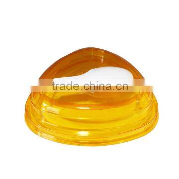 Yellow triangle unique airtight take away plastic yogurt cup lid OEM