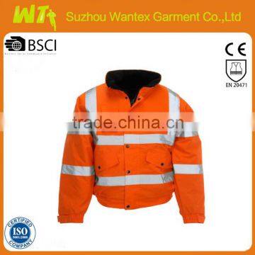 hot sale fluo orange life warming jacket for worker reflective safety man jacket fashional motor jacket clothing