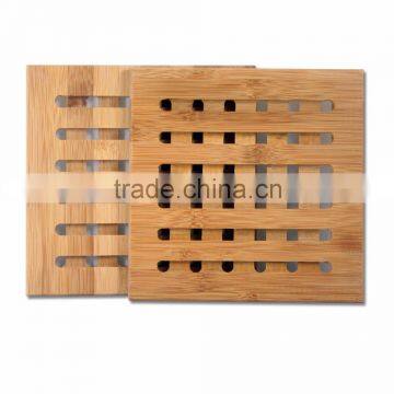 2-pack Lattice Bamboo Wooden Trivet Pot Pan Insulation Mat photo-3
