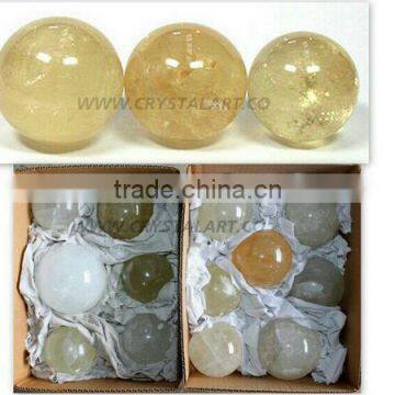 Honey Calcite Spheres