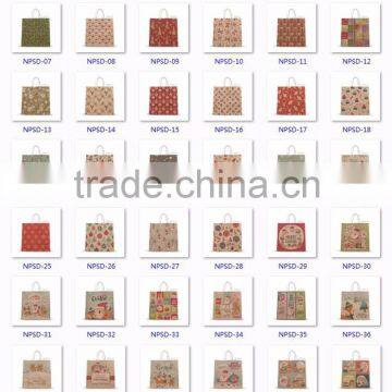NPSD-92 2017 Xmas Brown Craft Paper Bagwith Handle Professional Manufacturer for Xmas Day New Design photo-2