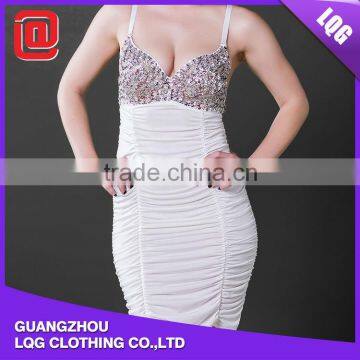 Beautiful Bling White Cotton Backless Sexy Bodycon Dress photo-3