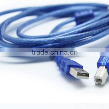 1.8M USB2.0 cable Male to B Male Transparent blue model