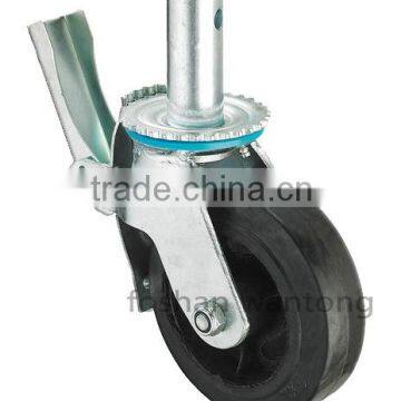 6 inch Heavy Duty Rubber Cast Iron Scaffolding Industrial Caster Wheel