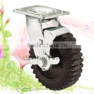 Double Bearing Heavy Duty Black Rubber Furniture Caster