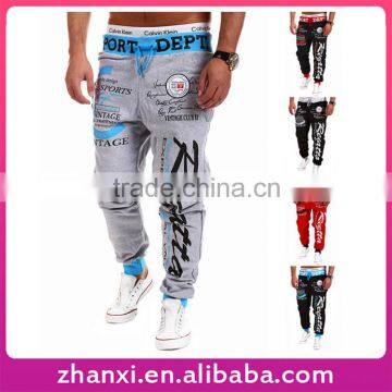 Hot selling gym soft fashion print boys casual sport long hip hop pants for men