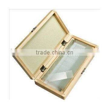 50pcs wooden microscope prepared slide box for biology or teaching purpose