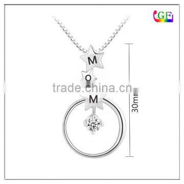 Custom star circle pendant box chain necklace