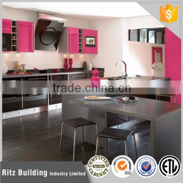 Romantic pink lacquer modern Hot Sale Kitchen Design/kitchen cabinets