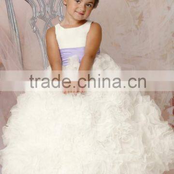 White Top Tank A-Line Rosette Skirt Custom Flower Girl Dress For Wedding Party Occassion FGZ21 Birthday Dress For Girl Of 7 Year