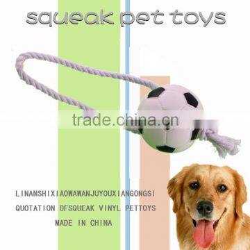 2014 soccer ball cotton rope pet toy