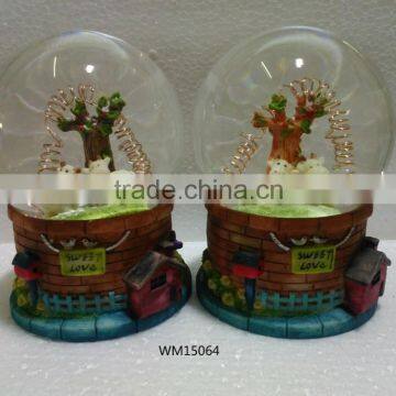 High Quality Resin Customized Animation Musical Snow Globe With Light