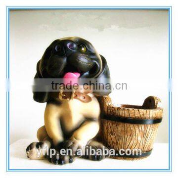 Resin Dog Figurine Flower Pot Craft for Garden Decoration