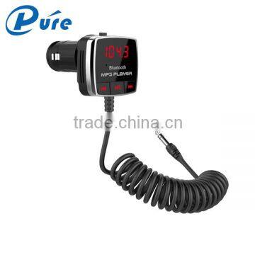 Hot Selling Wireless LCD Bluetooth Car Kit MP3 Player single USB Powered Charger Handsfree FM Transmitter with Bluetooth Stereo