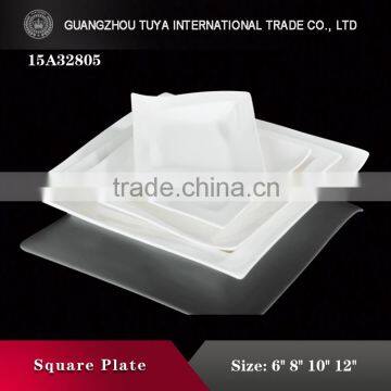 Usual use porcelain dish ceramic square soup plate