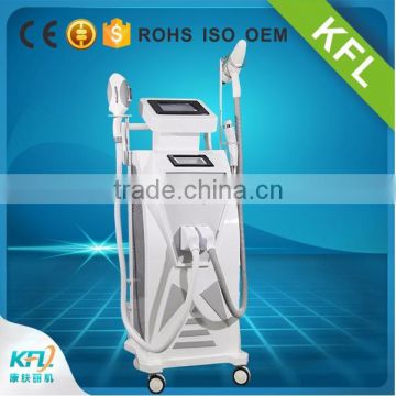 2017 newest 3 in 1 vertical nd yag laser / opt / e light / ipl / rf / laser tattoo removal multifunction beauty machine